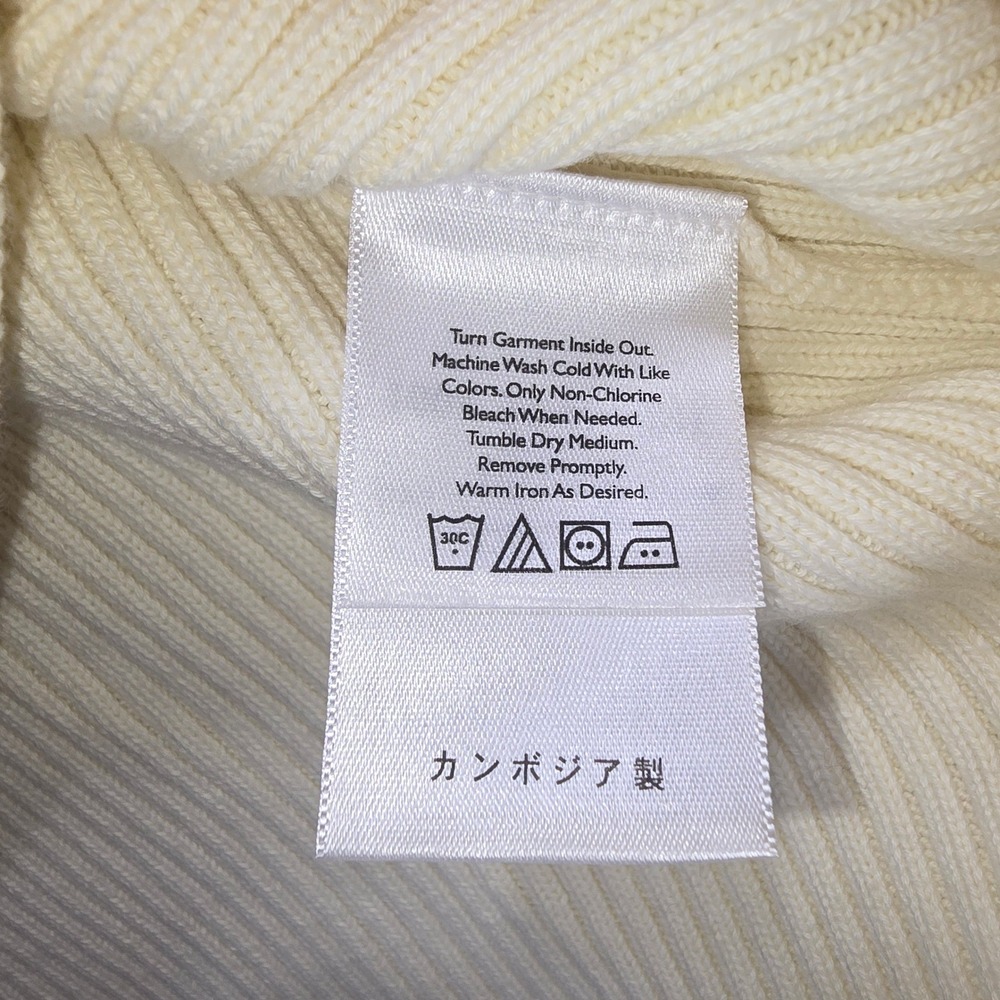 Eddie Bauer Mens Large Cream Ribbed V-Neck Cotton Knit Long Sleeve Sweater - Picture 10 of 13